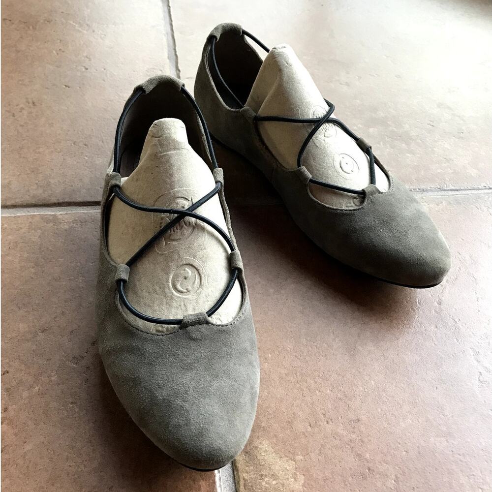 Earthies by Earth Brown Suede Ballet Slippers w Crossover Cords size 8.5 - Picture 10 of 16